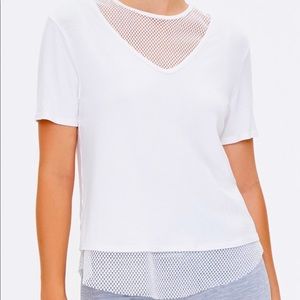 Active mesh-trim combo tee